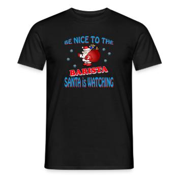 SANTA BARISTA - Männer T-Shirt - Schwarz - Vorne - AI Model Male 178 light (178cm)