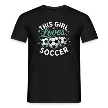 Dieses Mädchen Liebt Fußball - Männer T-Shirt - Schwarz - Vorne - AI Model Male 178 light (178cm)