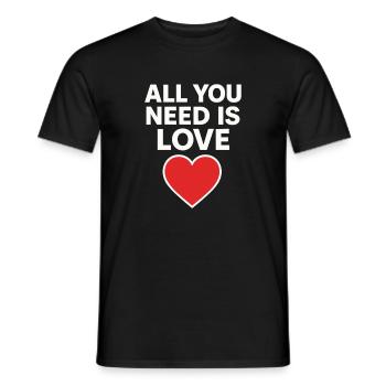 All You Need Is Love Heart - Men's T-Shirt - black - Front - AI Model Male 178 light (178cm)