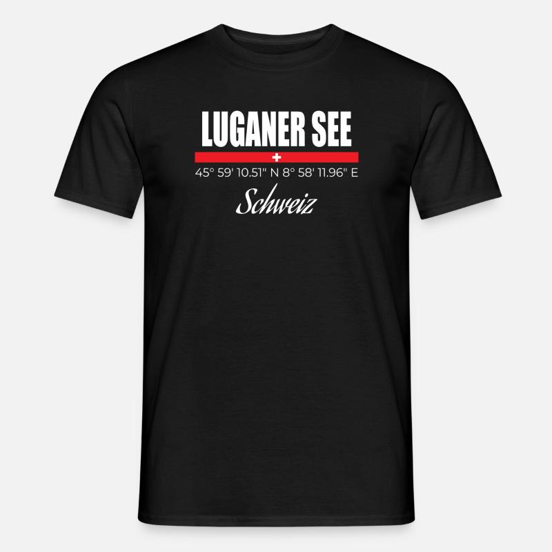 Luganer See - Männer T-Shirt - Schwarz