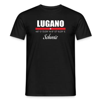 Lugano - T-shirt homme - noir - Devant - AI Model Male 178 light (178cm)