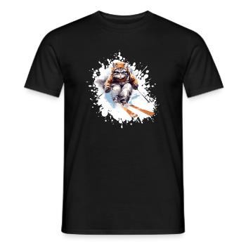 Cat Ski Skiing - T-shirt homme - noir - Devant - AI Model Male 178 light (178cm)