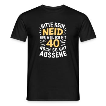 40s Cheer Shirt – No Envy, Look Good - Men's T-Shirt - black - Front - AI Model Male 178 light (178cm)