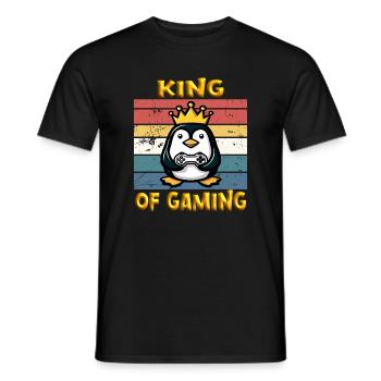 KING OF GAMING - Men's T-Shirt - black - Front - AI Model Male 178 light (178cm)