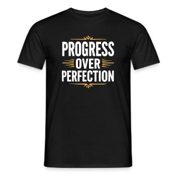 Fortschritt statt Perfektion Zurück zur Schule Leh - Männer T-Shirt - Schwarz - Vorne - AI Model Male 178 light (178cm)