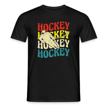 Hockey sur glace Hockey Hockey Joueur de hockey - T-shirt homme - noir - Devant - AI Model Male 178 light (178cm)