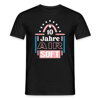Airsoft Anniversaire 10 ans Entraîneur Joueur - T-shirt homme - noir - Devant - AI Model Male 178 light (178cm)