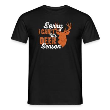 Tut mir leid, ich kann nicht, es ist Hirschsaison, lustiger Jäger - Männer T-Shirt - Schwarz - Vorne - AI Model Male 178 light (178cm)