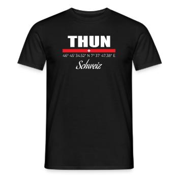 Thun - Männer T-Shirt - Schwarz - Vorne - AI Model Male 178 light (178cm)