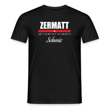 Zermatt - T-shirt homme - noir - Devant - AI Model Male 178 light (178cm)