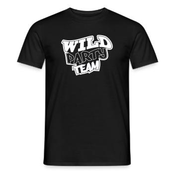Motif graffiti de l’équipe Wild Party - T-shirt homme - noir - Devant - AI Model Male 178 light (178cm)