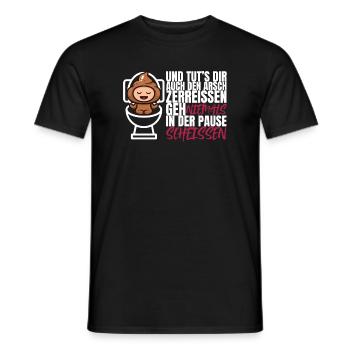 Ne jamais chier pendant la pause – Drôle de dicton - T-shirt homme - noir - Devant - AI Model Male 178 light (178cm)