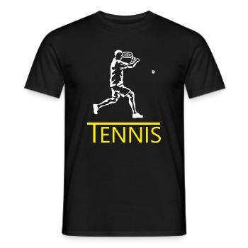 Tennis silhouette: player with racket - Men's T-Shirt - black - Front - AI Model Male 178 light (178cm)