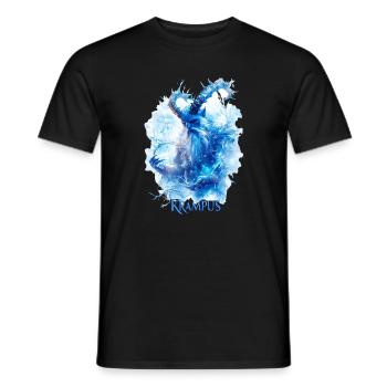 Krampus Eisblau – Mystisches Wintermotiv Folklore - Men's T-Shirt - black - Front - AI Model Male 178 light (178cm)