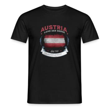 Autriche Pays des montagnes – Autriche Drapeau - T-shirt homme - noir - Devant - AI Model Male 178 light (178cm)