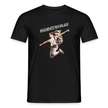 WanderWoman – Le pouvoir pour la randonnée - T-shirt homme - noir - Devant - AI Model Male 178 light (178cm)