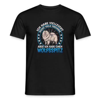 Wolfsspitz ist Freund Deutscher Wolfsspitz - Männer T-Shirt - Schwarz - Vorne - AI Model Male 178 light (178cm)