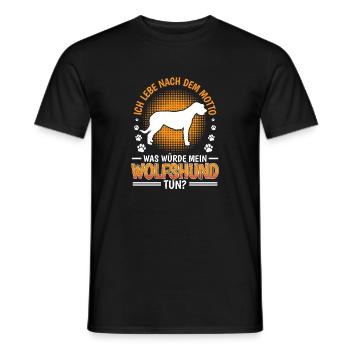 Was würde Irischer Wolfshund tun - Männer T-Shirt - Schwarz - Vorne - AI Model Male 178 light (178cm)