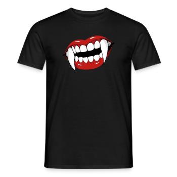 Vampirlippen Popart Halloween Party - Männer T-Shirt - Schwarz - Vorne - AI Model Male 178 light (178cm)