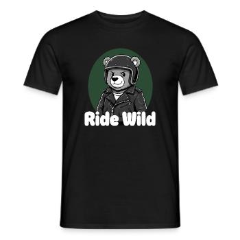 Ride Wild Bear Rider - Men's T-Shirt - black - Front - AI Model Male 178 light (178cm)