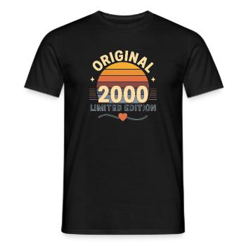 Sunset Original 2000 Limited Edition Born in 2000 - Men's T-Shirt - black - Front - AI Model Male 178 light (178cm)