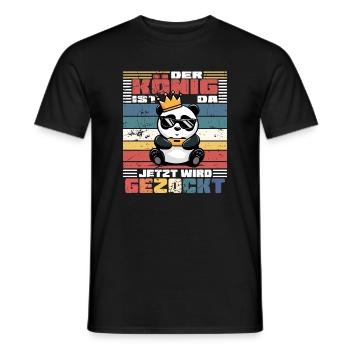 King Gamer - Panda - Men's T-Shirt - black - Front - AI Model Male 178 light (178cm)
