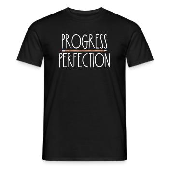 Fortschritt statt Perfektion Zurück zur Schule Leh - Männer T-Shirt - Schwarz - Vorne - AI Model Male 178 light (178cm)