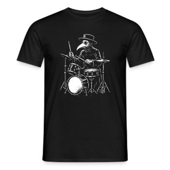 Plague Doctor Drummer Band Tee - Men's T-Shirt - black - Front - AI Model Male 178 light (178cm)