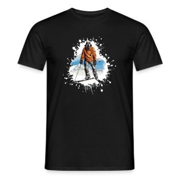 Great Dane Dog Ski Skiing Sports - Men's T-Shirt - black - Front - AI Model Male 178 light (178cm)