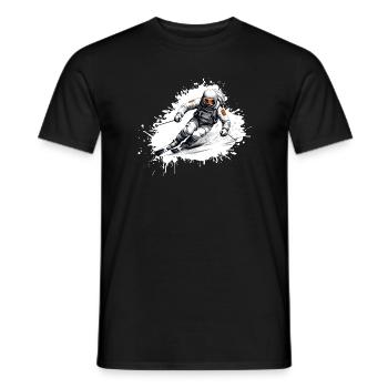 Astronaut Ski Skifahren - Männer T-Shirt - Schwarz - Vorne - AI Model Male 178 light (178cm)