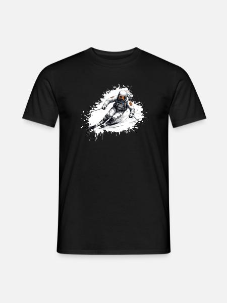 Astronaut Ski Skiing - Men's T-Shirt - black
