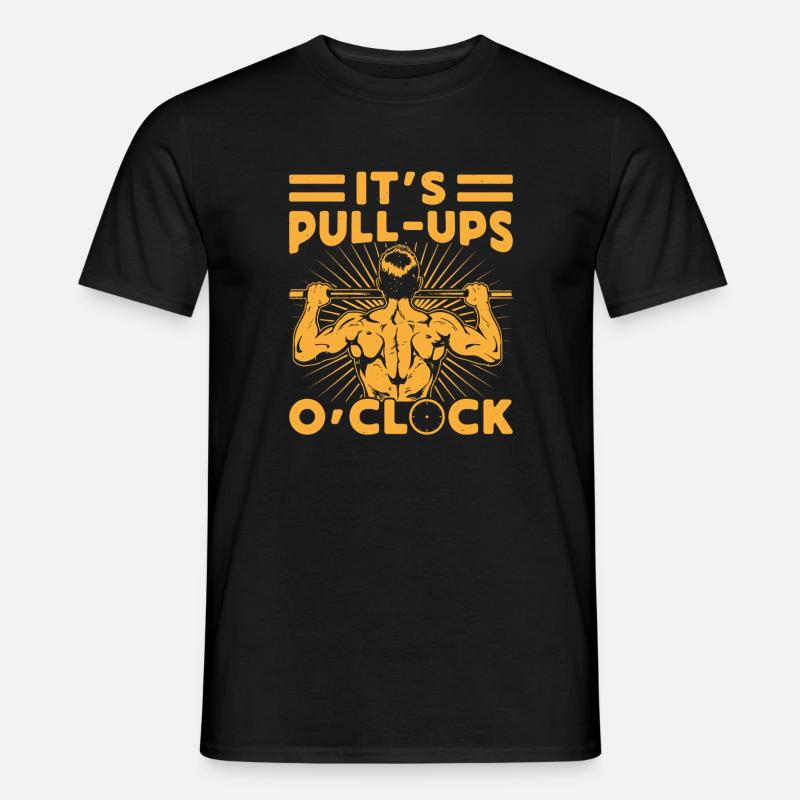 Fitness Fanatics It´s Pull-Ups O´Clock - Männer T-Shirt - Schwarz