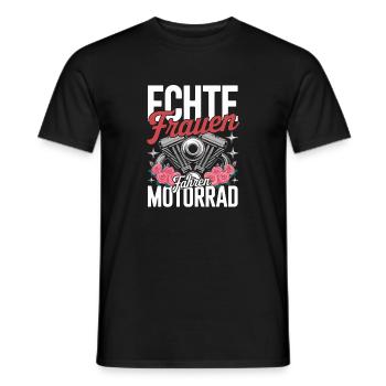 Real Women Riding Motorcycle Biker Saying - Men's T-Shirt - black - Front - AI Model Male 178 light (178cm)