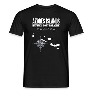 Iles des Açores Boussole Vintage - T-shirt homme - noir - Devant - AI Model Male 178 light (178cm)