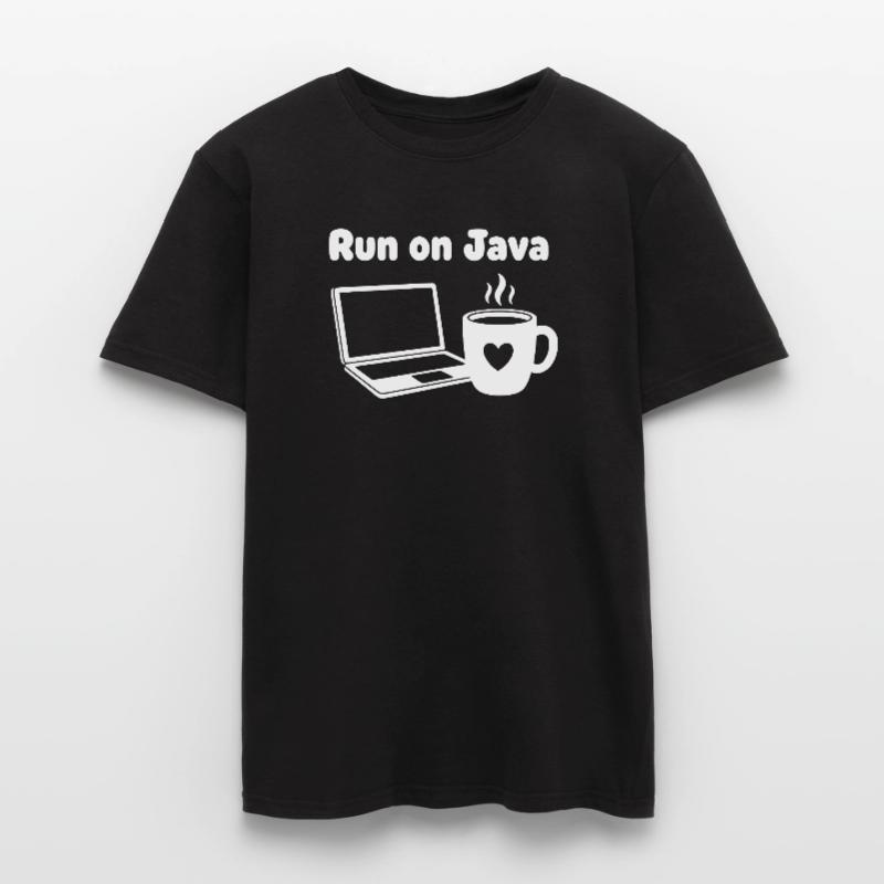Java Run Cafe Ordinateur portable Coeur T-shirt homme