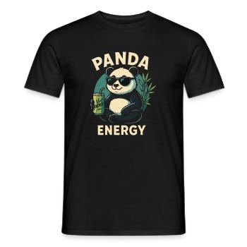 Panda Energy – Lustiger Chill Panda Design - Männer T-Shirt - Schwarz - Vorne - AI Model Male 178 light (178cm)