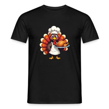 Cuisinier de dinde de Thanksgiving Thanksgiving - T-shirt homme - noir - Devant - AI Model Male 178 light (178cm)
