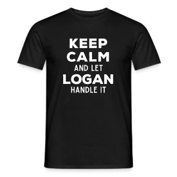 Keep Calm Lass Logan das regeln Lustiger Spruch - Männer T-Shirt - Schwarz - Vorne - AI Model Male 178 light (178cm)