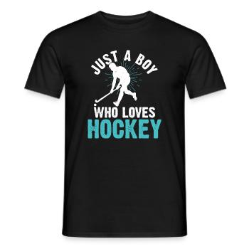 Hockey Eishockey Eishockeyspieler Geschenk - Men's T-Shirt - black - Front - AI Model Male 178 light (178cm)