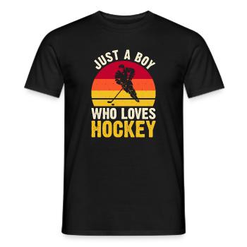 Hockey Eishockey Eishockeyspieler Geschenk - Men's T-Shirt - black - Front - AI Model Male 178 light (178cm)