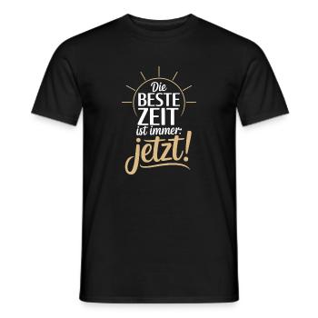The best time is always live now Carpe Diem - Men's T-Shirt - black - Front - AI Model Male 178 light (178cm)