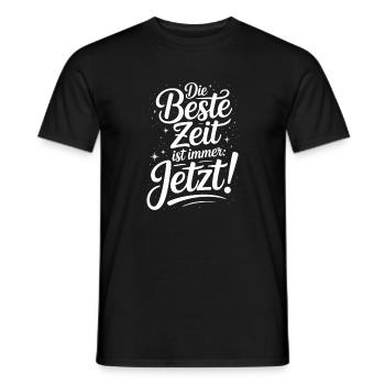 The best time is always live now Carpe Diem - Men's T-Shirt - black - Front - AI Model Male 178 light (178cm)