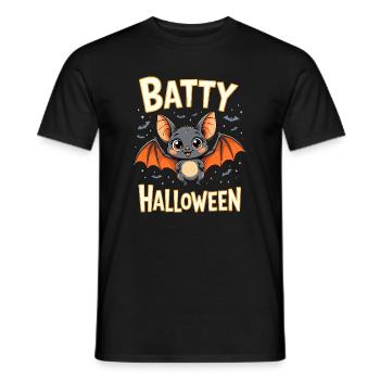 Bat Costume Batty Halloween Cute Funny - Men's T-Shirt - black - Front - AI Model Male 178 light (178cm)