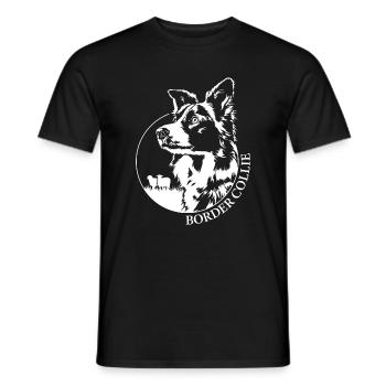 Working Border Collie Portrait Dog Dogs Wilsigns - Men's T-Shirt - black - Front - AI Model Male 178 light (178cm)