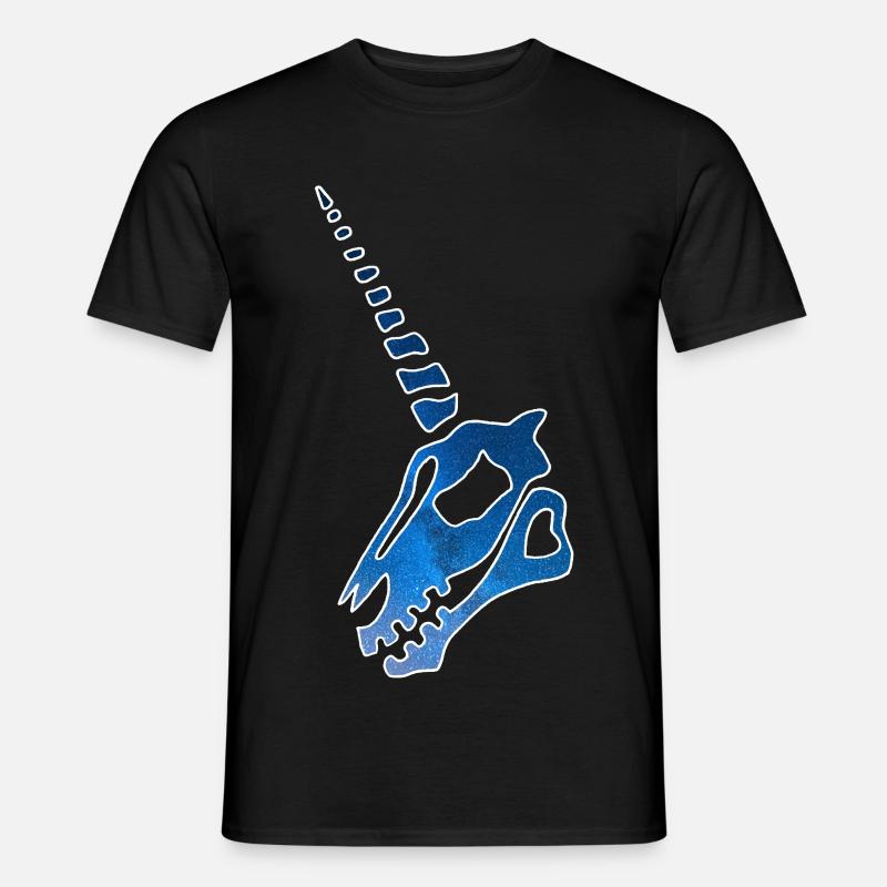 Einhornschädel und Sternenhimmel - Männer T-Shirt - Schwarz