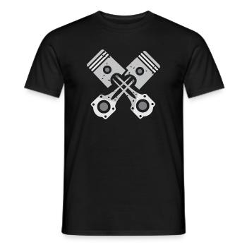 Crossed Piston Gray Mechanic Design - Men's T-Shirt - black - Front - AI Model Male 178 light (178cm)