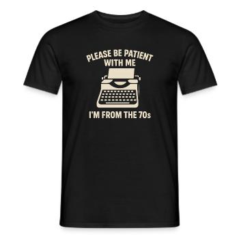 Drôle Vintage des années 70 T-Shirt cadeau d’anniversaire - T-shirt homme - noir - Devant - AI Model Male 178 light (178cm)