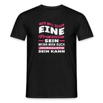 Qui veut Princess Reporter Journaliste - T-shirt homme - noir - Devant - AI Model Male 178 light (178cm)