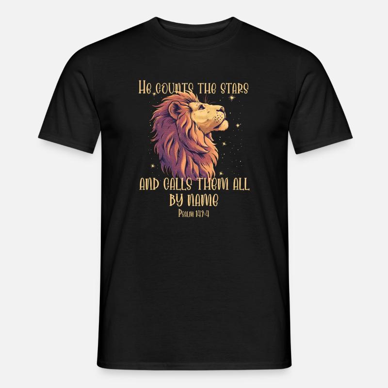 Löwe Bibelvers Christlich - Männer T-Shirt - Schwarz