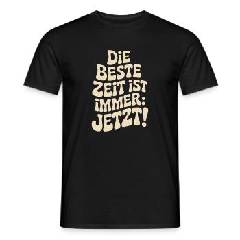 The best time is always live now Carpe Diem - Men's T-Shirt - black - Front - AI Model Male 178 light (178cm)